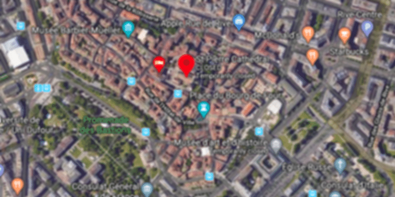 Satellite view of St.Pierre cathedral