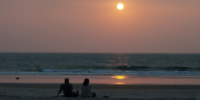 Sunset at the goa beach in India