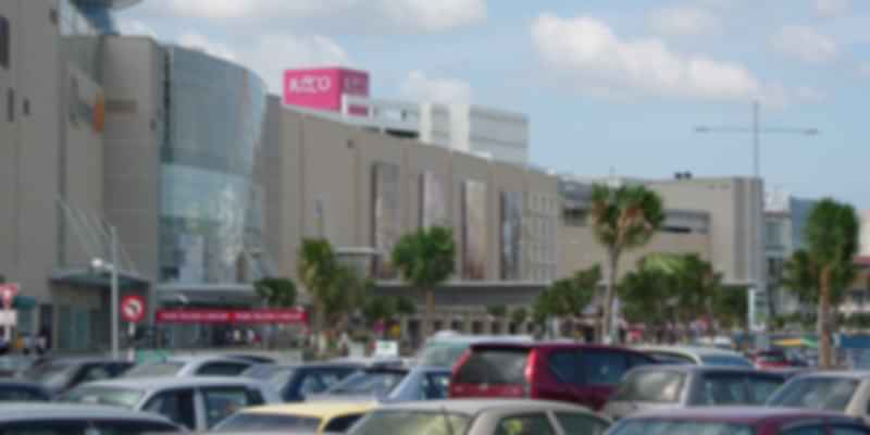 View of Queensbay mall in Penang from the parking lot