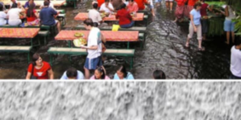 Waterfall restaurant in the Philippines