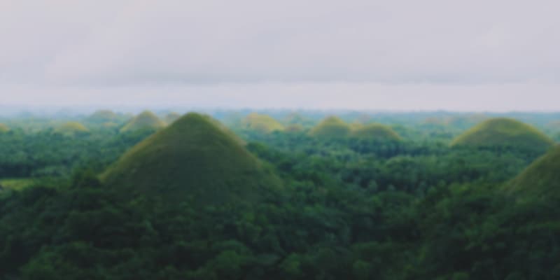 An aesthetic view of Chocolate Hills in the Phillipines