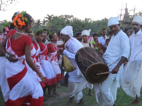 Tea tribe dance in the tea festival of Assam