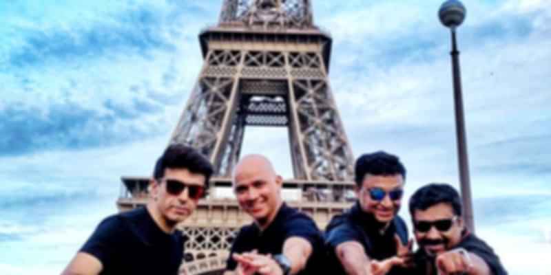 A picture of four boys in Paris in Europe