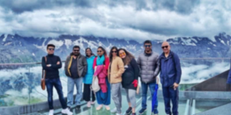 A group of friends in Switzerland