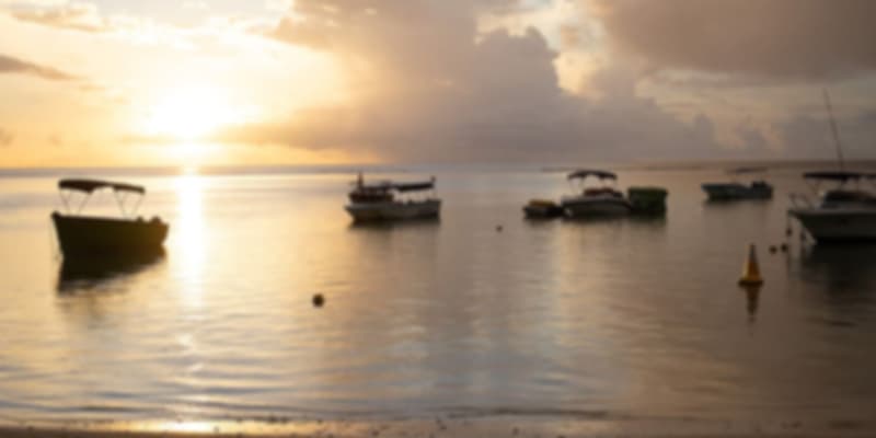 A picture of sunrise at a beach in Grand Baie