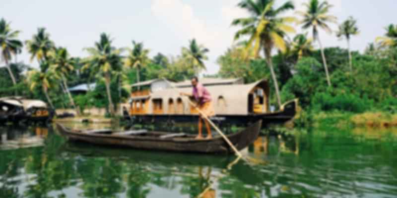 A picture of a man in a boat