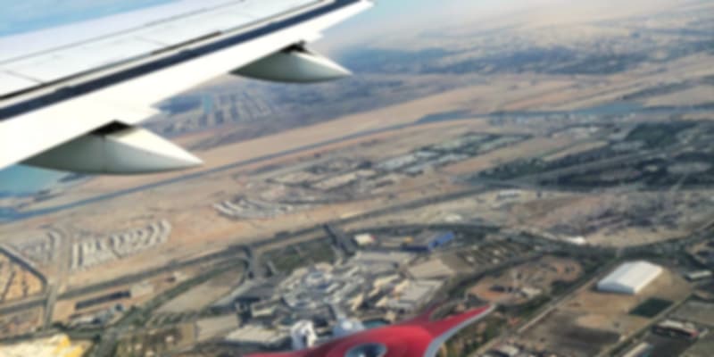An aircraft view of the Ferrari World