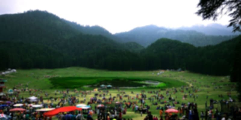 Khajjar lake surrounded by tourists