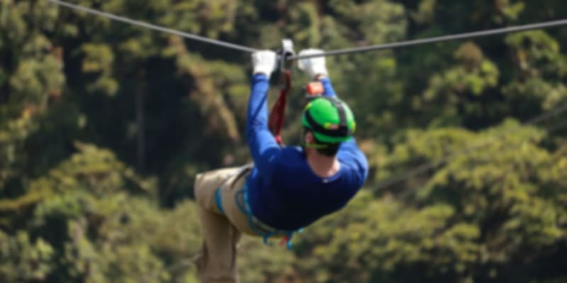 a man on the zip line