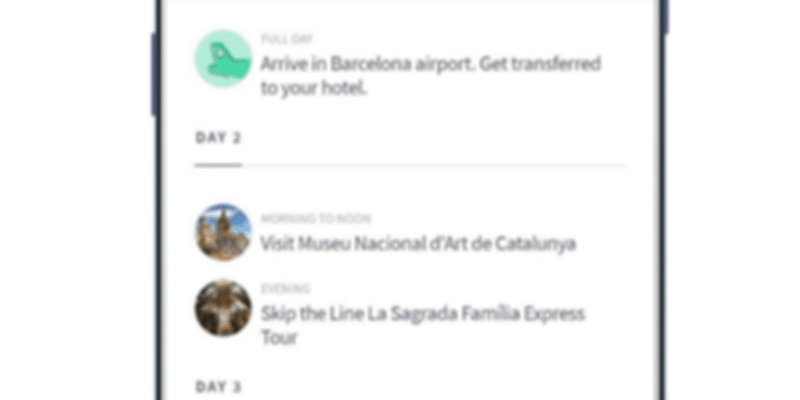 Customise option in our Travel Planner App