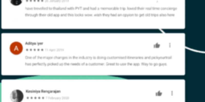 Customer revies about our Travel Planner App