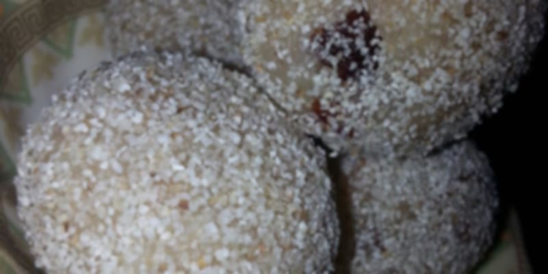 Rava laddoo on a plate