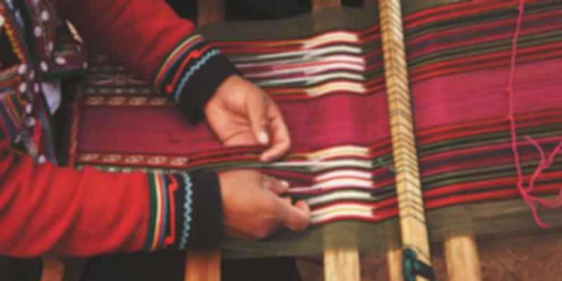 Weaving art at the Craft village.