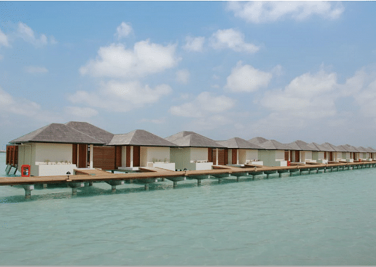 Water villas at the resort