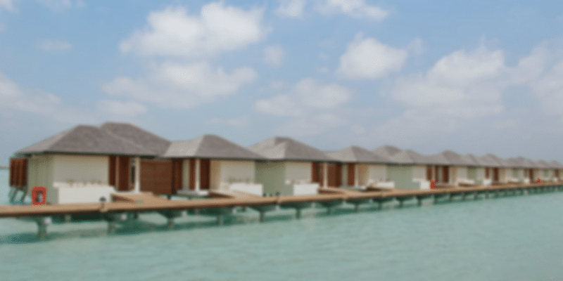 Water villas at the resort