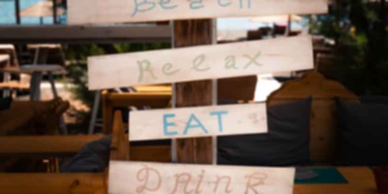 a board in a bar
