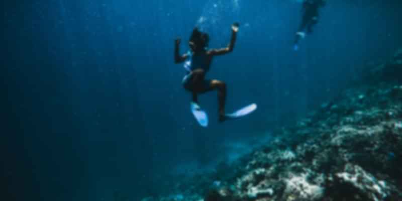 A picture of a girl diving into the waters