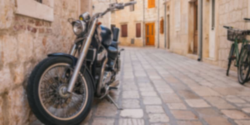 Travel by motorcycle in Hvar, Croatia