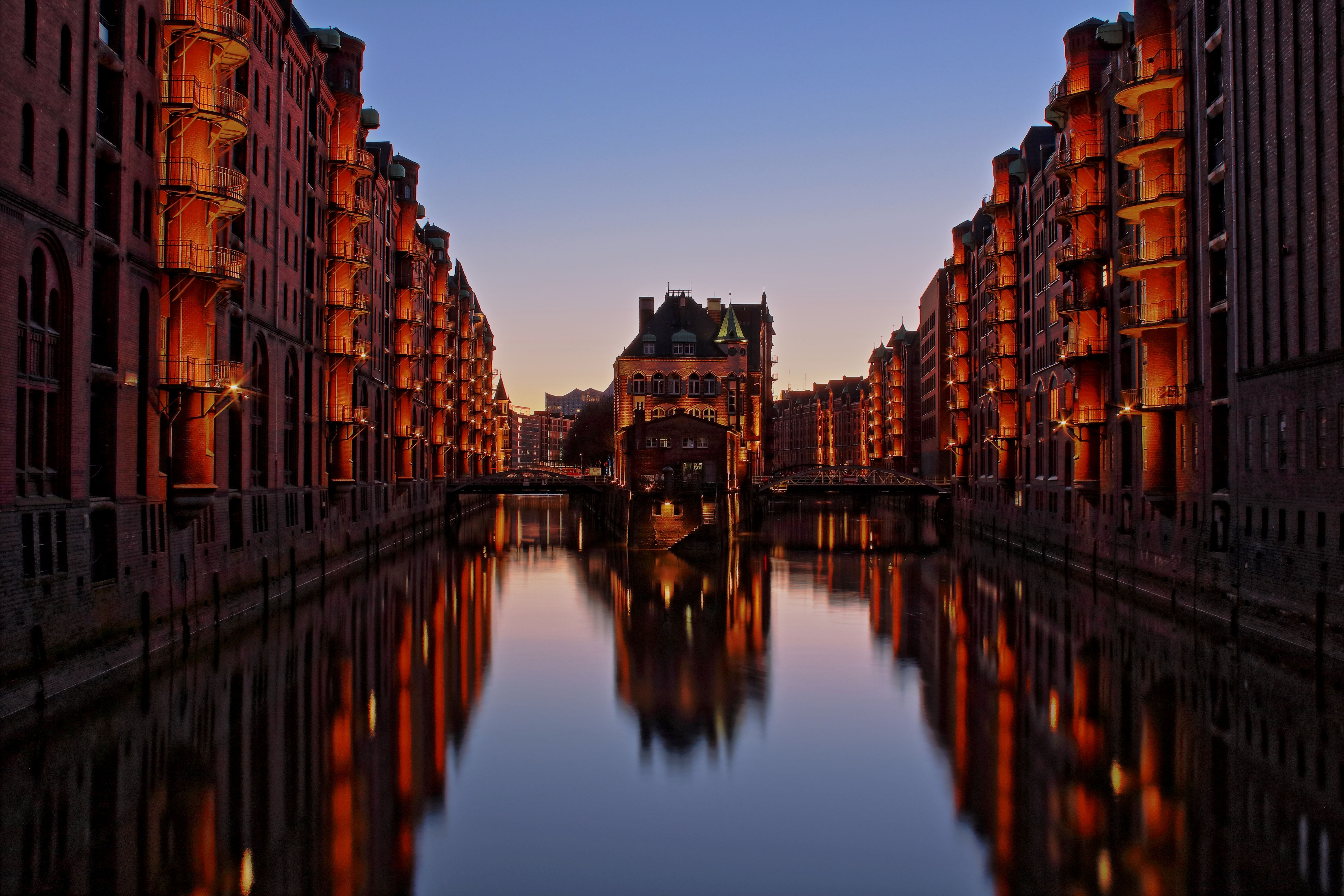 Germany in March - Hamburg river