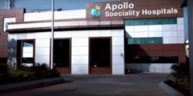 Front view of Apollo Speciality Hospitals in Chennai, a renowned healthcare institution known for advanced medical treatments.