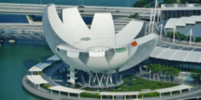 Futuristic lotus-shaped ArtScience Museum at Marina Bay Sands