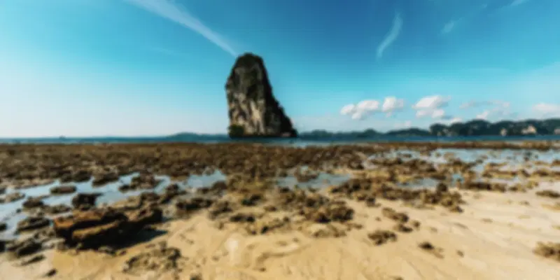 Scenic View of Krabi's Rocky Beach in Thailand