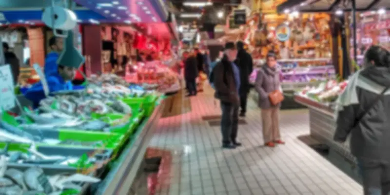 Fish stalls in Marché Victor Hugo, Toulouse