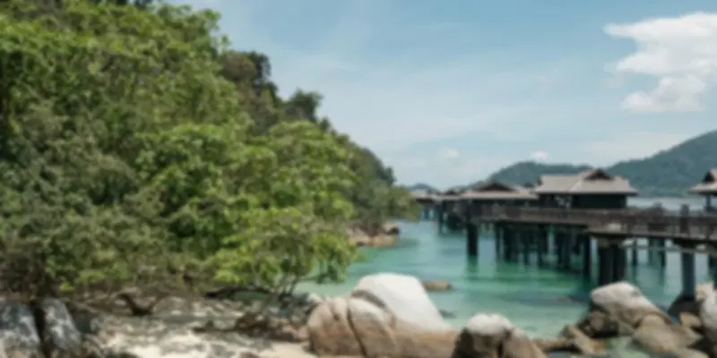 Beautiful villas in Borneo, Malaysia in March