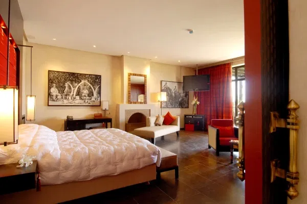 Elegant luxury suite at Conrad Abu Dhabi Etihad Towers with premium furnishings and modern amenities.
