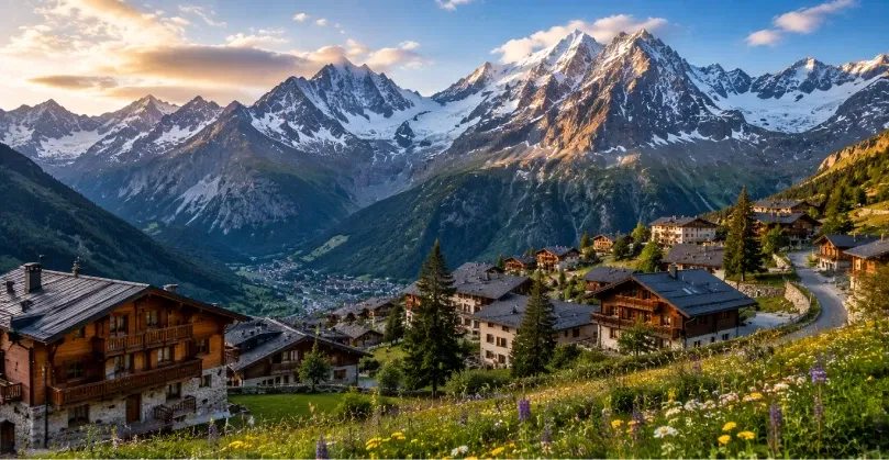 View of French Alps, which has one of the most beautiful mountains in France