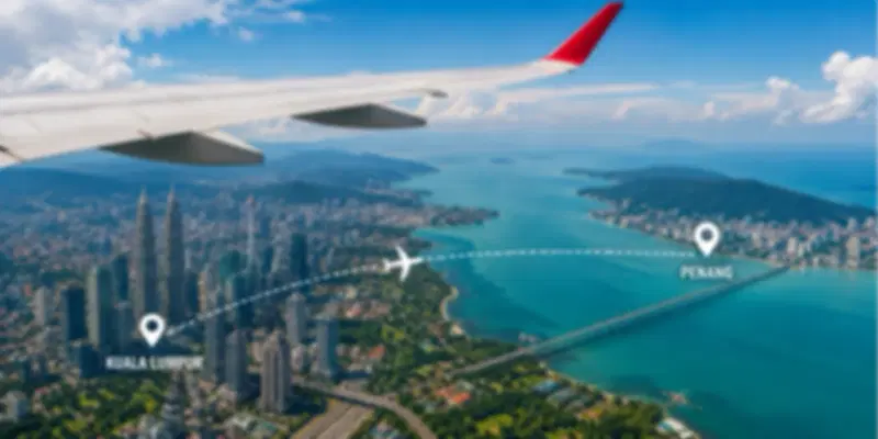Kuala Lumpur to Penang distance by flight is the fastest option
