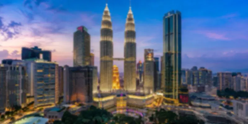The evening view of Kuala Lumpur City Centre