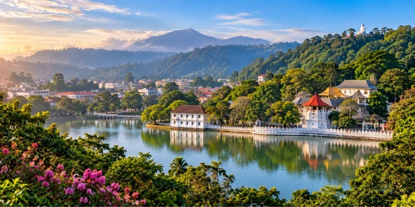 Kandy Lakeside Temple Panorama