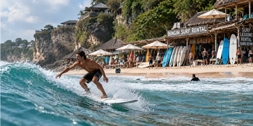Bingin Beach is among the most beautiful beaches for surfing in Bali