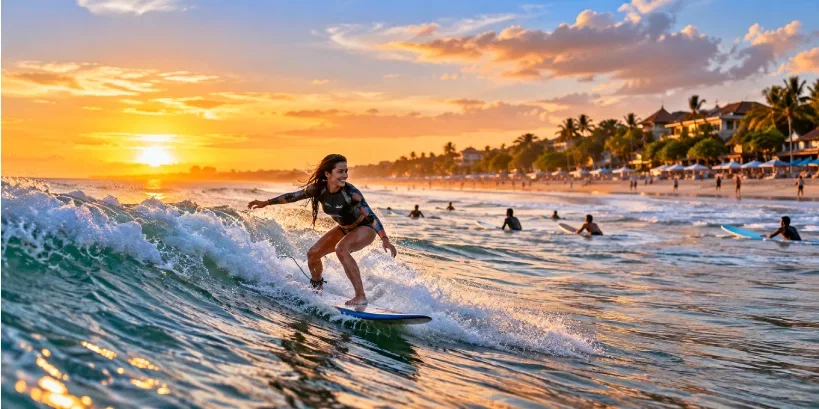 Kuta Beach is one of the best beaches for surfing in Bali